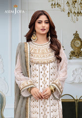 Dhanak Rang By Asim Jofa Embroidered Chiffon Dress 3piece Unstitched