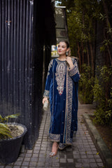 Aneela's Luxury Velvet Embroidered Collection 3 Piece Unstitched