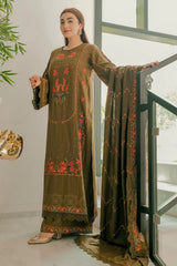 Aneela's Luxury Lawn Chikan Kari Embroidered 3 Piece Unstitched / Stitched