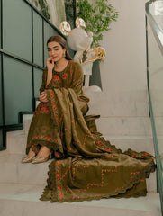 Aneela's Luxury Lawn Chikan Kari Embroidered 3 Piece Unstitched / Stitched
