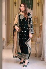 Aneela's Luxury Velvet Embroidered Collection 3 Piece Unstitched