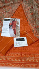 Baroque Luxury Chiffon Embroidered Dress 3 Piece Unstitched