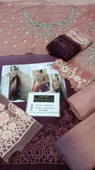 Maria B Luxury Chiffon Hand Work Embroidered Saree Unstitched