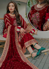 Aneela's Luxury Velvet Embroidered Collection 3 Piece Unstitched