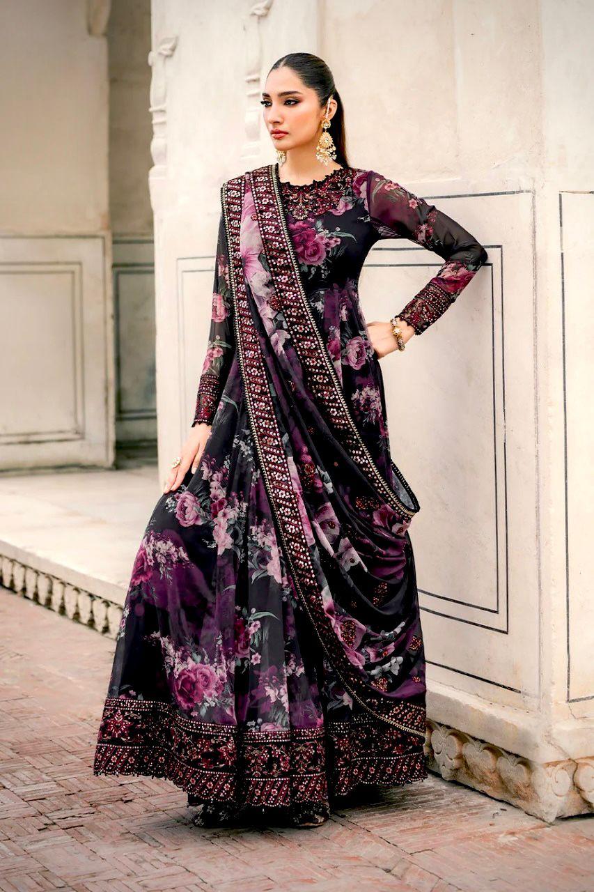 Iznik Silk Maxi Formal Collection Embroidered 3piece Unstitched / Stitched