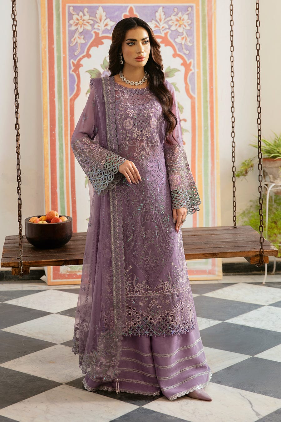 Ramsha Embroidered Chiffon 3 Piece Unstitched