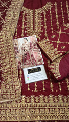 Haris Shakeel Embroidered raw silk Collection 3 Piece Unstitched / Stitched