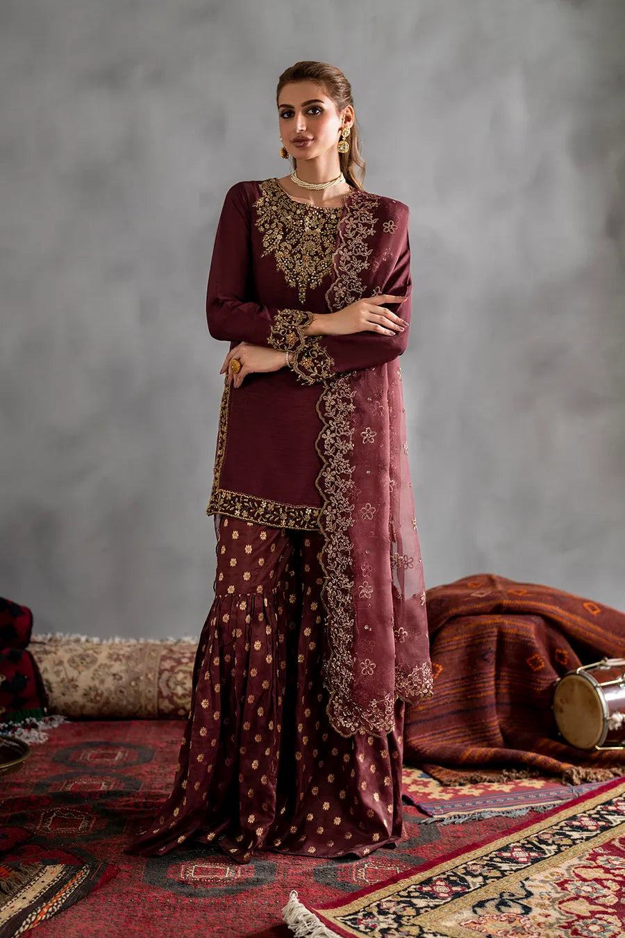 Iznik Chiffon Formal Collection Embroidered 3piece Unstitched / Stitched