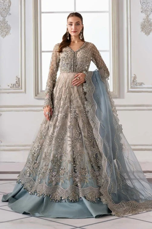 Maria B Embroidered Wedding Collection Soft Net Maxi Unstitched