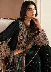 Jazmin Luxury Velvet Dress Embroidered 3 Piece Unstitched - Makhmal Royal Velvet Collection