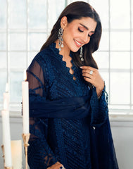 Azure Luxury Chiffon Embroidered 3 Piece Unstitched