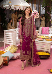 Asim Jofa Luxury Chiffon Embroidered 3 piece Unstitched