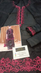 Lulusar Raw Silk Hand Embellished 3 Piece Unstiched