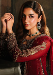 Charizma Dastan-e-Jashan Red Luxury Chiffon Collection 3 Piece Unstitched