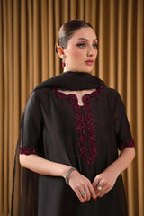 Lulusar Raw Silk Hand Embellished 3 Piece Unstiched