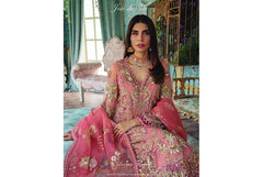 Republic Womens Wear Embroidered Bridal Net Dress 3 Piece Unstitched