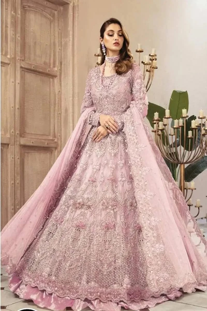 Mariaa B Bridal Net Luxury Maxi Embroidered 3 Piece Unstitched