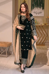 Aneela's Luxury Velvet Embroidered Collection 3 Piece Unstitched