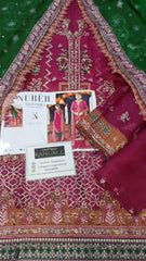 Nureh Embroidered Luxury Chiffion 3 piece Unstitched / Stitched