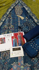 Nureh Jhoomro Hand Embellished organza 3piece Unstitched / Stitched