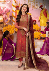 Asim Jofa Luxury Chiffon Embroidered 3 piece Unstitched