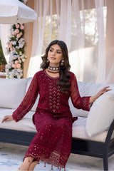 Azure Luxury Chiffon Embroidered 3 Piece Unstitched