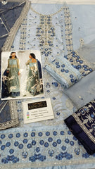 Asim Jofa Embroidered Luxury Net 3 Piece Unstitched / Stitched