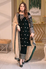 Aneela's Luxury Velvet Embroidered Collection 3 Piece Unstitched