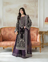Aneela's Luxury Velvet Embroidered Collection 3 Piece Unstitched / Stitched