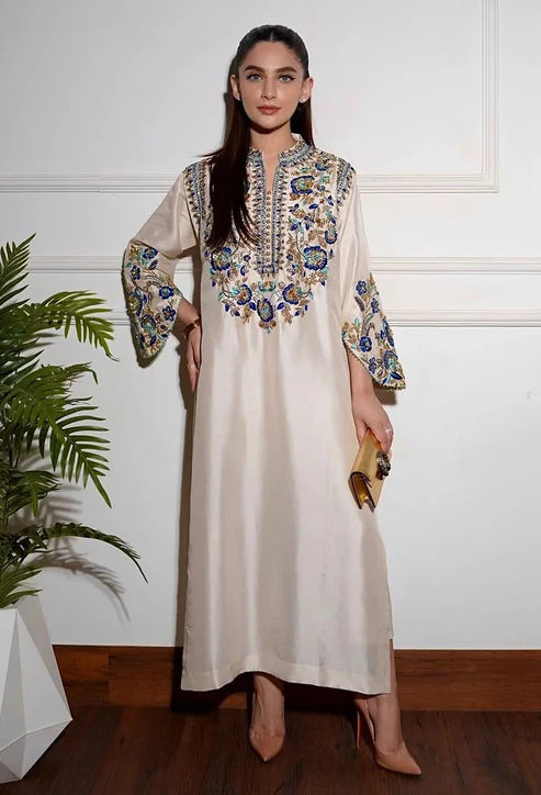 Alizay Saad Luxury Raw Silk Embroidered 3ePiec Unstitched / Stitched