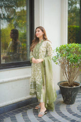 Aneela's Luxury Lawn Emb Collection 3Piece Unstitched / Stitched