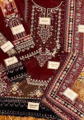 Mariaa B Luxury Chiffon Dress Embroidered 3 Piece Unstitched / Stitched