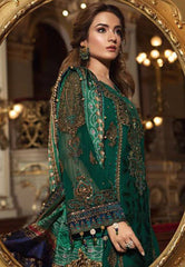Maria B Green Embroidered Chiffon Luxury 3 Piece Unstitched