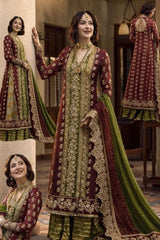 Crimsom Luxury Organza Dress Embroidered 3 Piece Unstitched / Stitched
