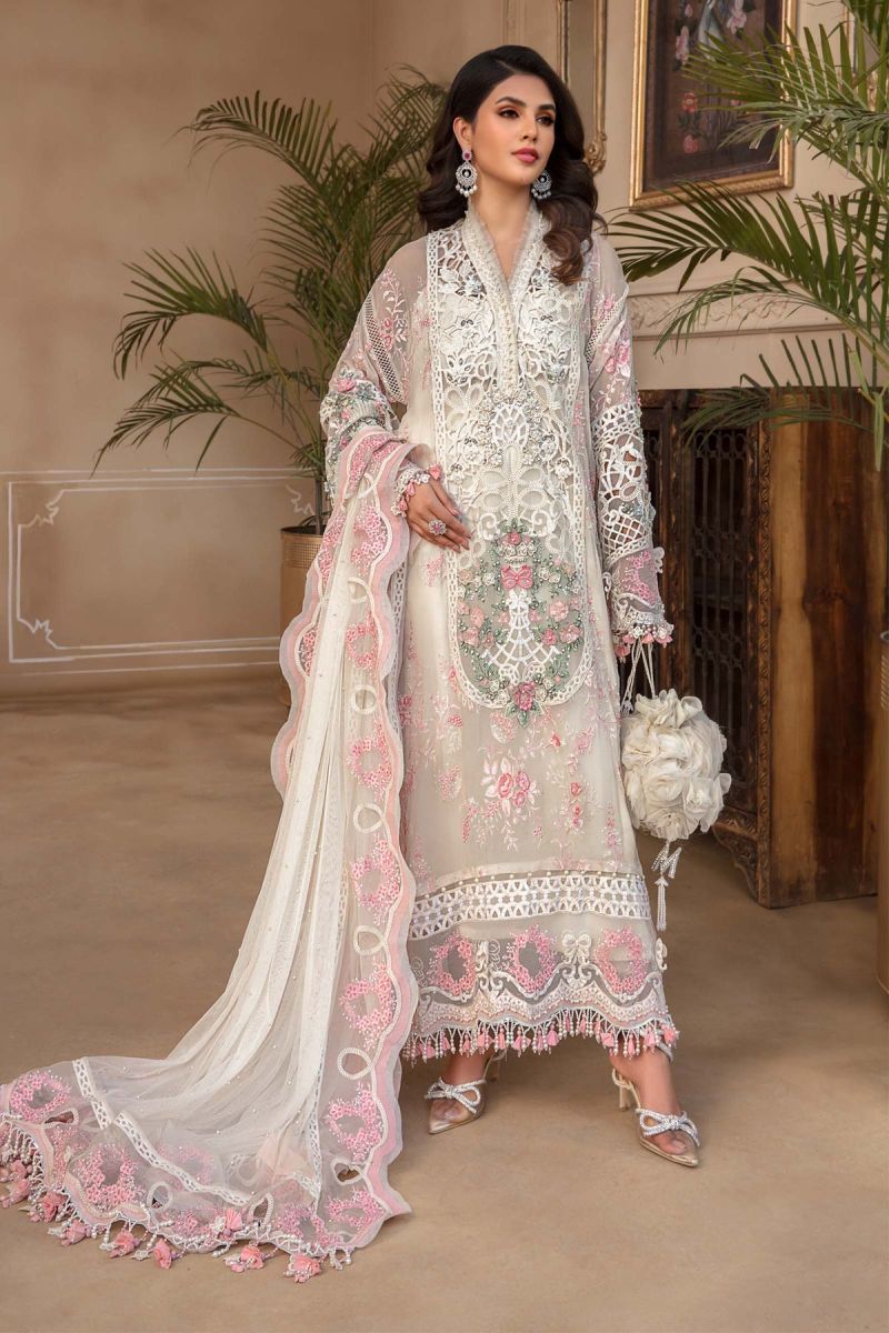 Maria B Embroidered Chiffon Collection 3 Piece Unstitched / Stitched