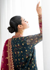 Baroque Luxury Chiffon Embroidered Dress 3 Piece Unstitched