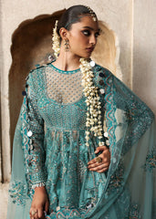 Hussain Rehar Net Maxi Wedding Collection Hand Work 3 Piece Unstitched / Stitched