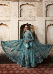 Hussain Rehar Net Maxi Wedding Collection Hand Work 3 Piece Unstitched / Stitched