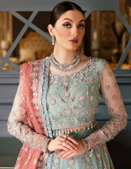 Emaan Adeel Luxury Net Embroidered Hand Made 3 Piece Unstitched