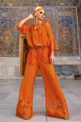 Maria B Orange Luxury Lawn Embroidered 3 Piece Unstitched