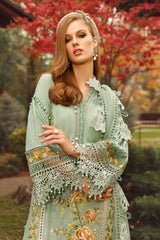 Maria B Pista Green Luxury Lawn Embroidered 3 Piece Unstitched