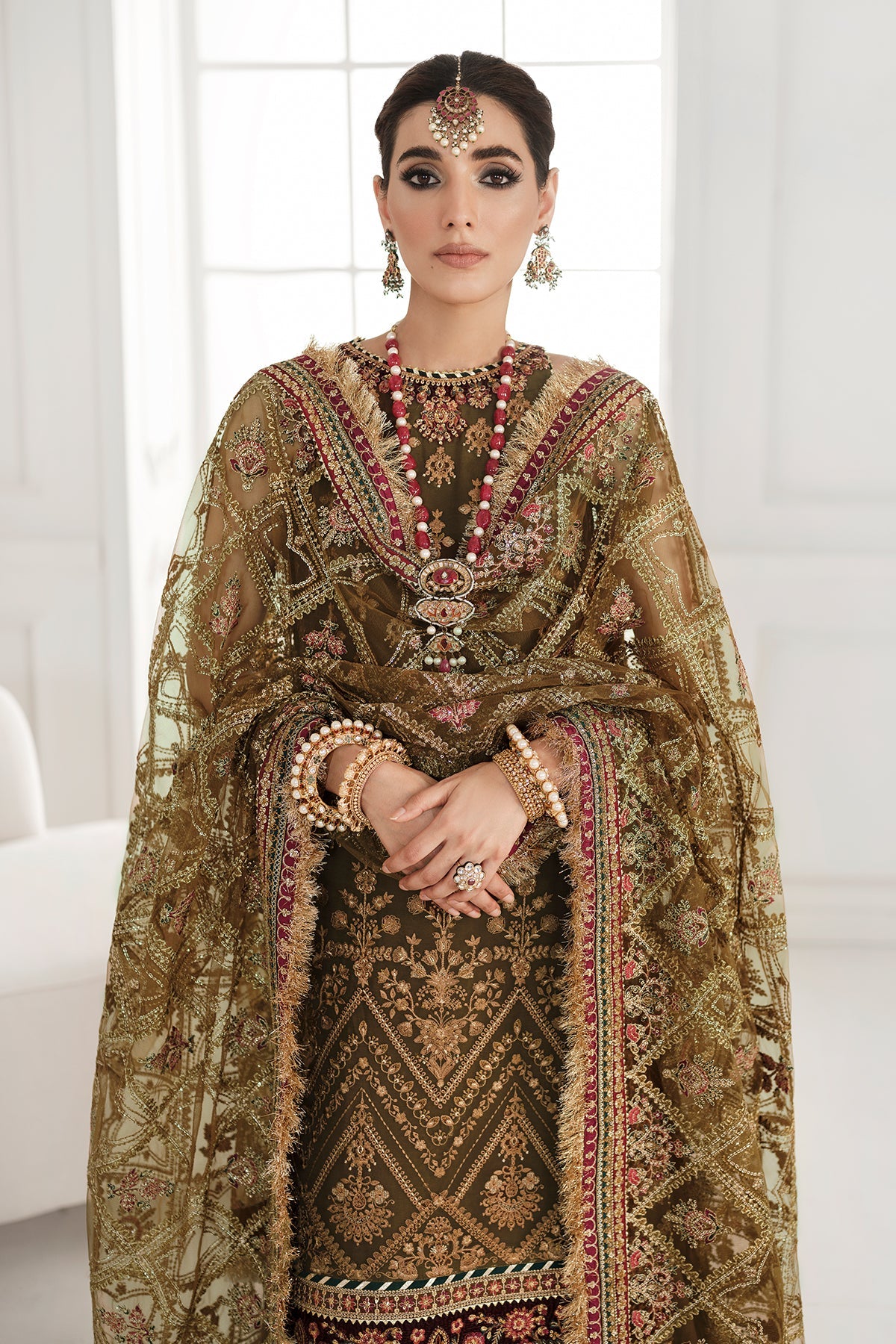 Baroque Embroidered Chiffon with Hand Embellished 3 Piece Unstitched