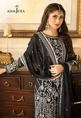 Asim Jofa Luxury Embroidered Chiffon 3 Piece Unstitched