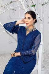 Azure Luxury Organza Embroidered 2 Piece Unstitched