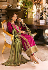 Asim Jofa Luxury Chiffon Embroidered 3 Piece Unstitched