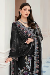 Ramsha Sequins Embroidered Organza 3 Piece Unstitched