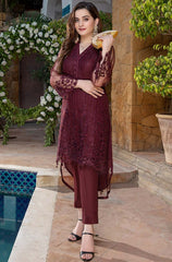 Azure Luxury Net Embroidered 2 Piece Unstitched