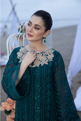 Azure Luxury Chiffon Embroidered 3 Piece Unstitched