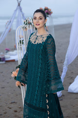 Azure Luxury Chiffon Embroidered 3 Piece Unstitched