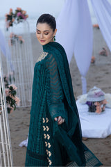 Azure Luxury Chiffon Embroidered 3 Piece Unstitched